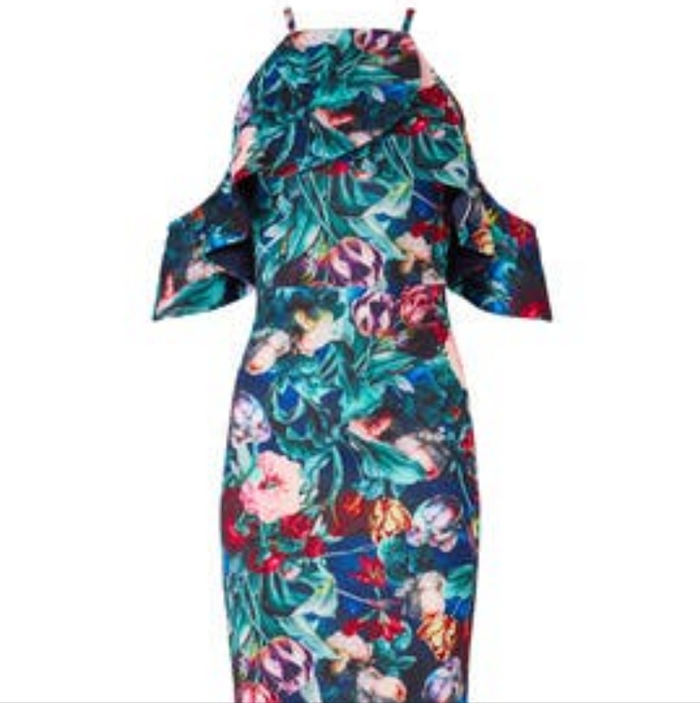 Alexia Admor Emerald Floral Dress Size M